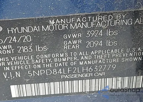 2020 Hyundai Elantra Sel из США, поврежденный, VIN 5NPD84LF2LH632779